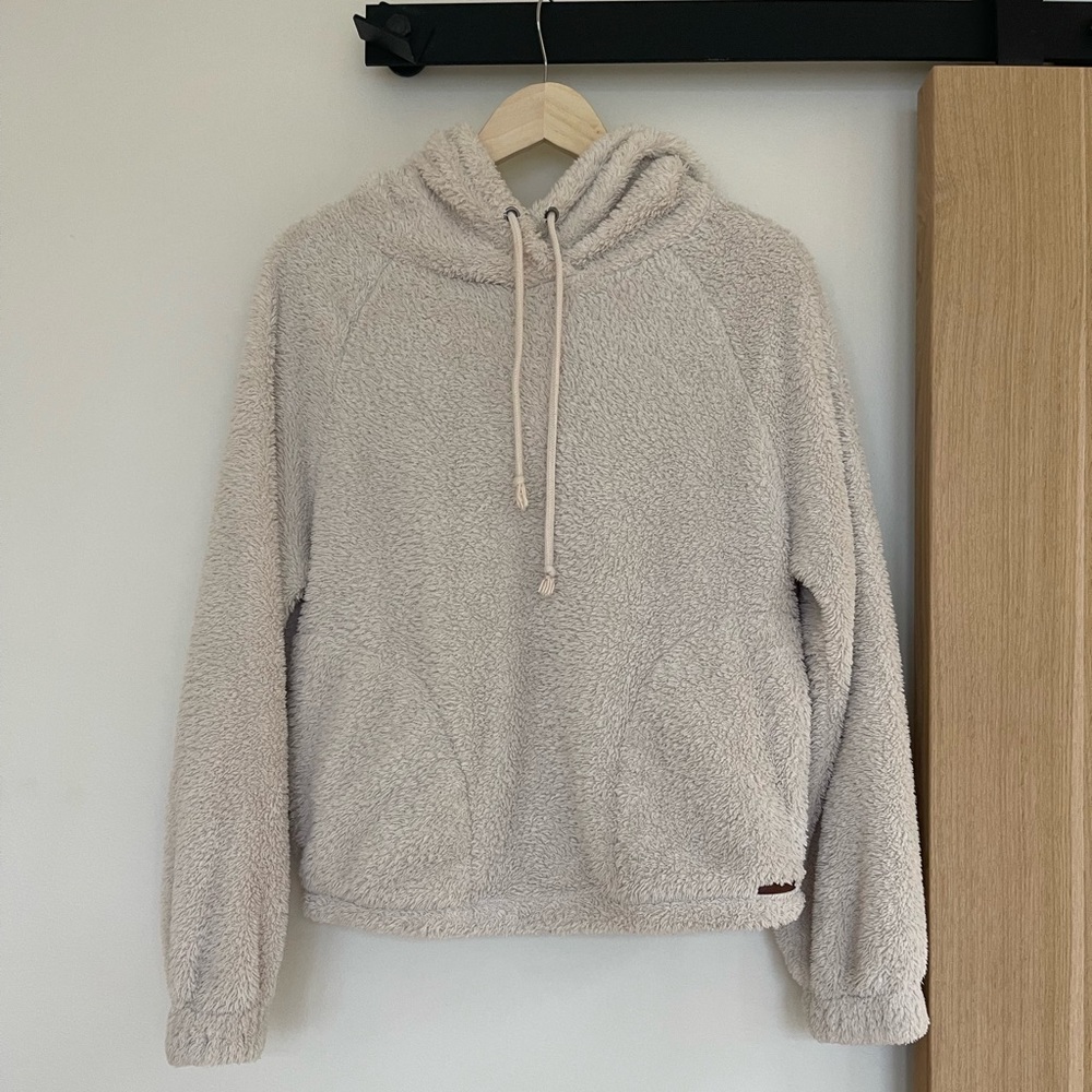 Billabong faux fur cropped hoodie small